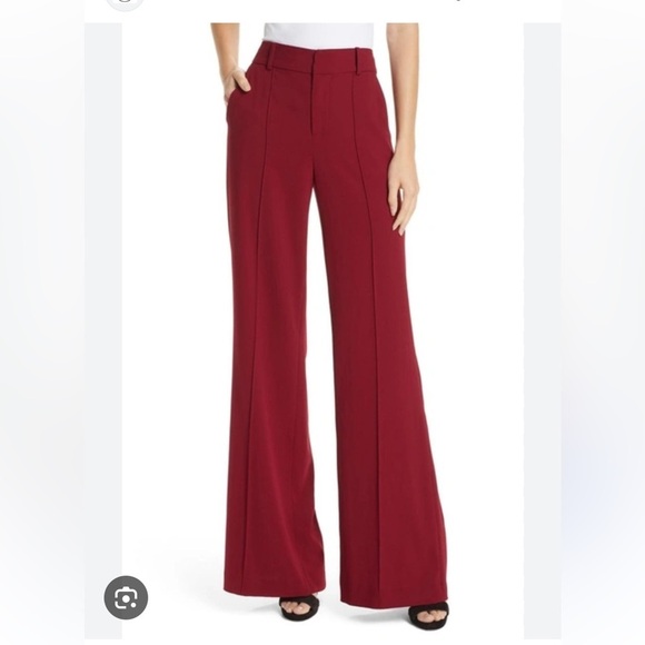 Alice + Olivia Red Wide-Leg Trousers